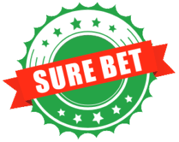 Selo de garantia "Sure Bet" em verde com estrelas, simbolizando apostas confiáveis e seguras.